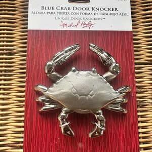 Blue Crab Door Knocker by Michael Healy - Silver